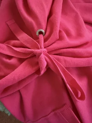 Donna Karan Active Pink Zip Hoodie Bell Sleeves Drawstring Cuffs Women’s M thumbnail 9