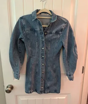 Abercrombie & Fitch Blue Denim Mini Dress thumbnail 1