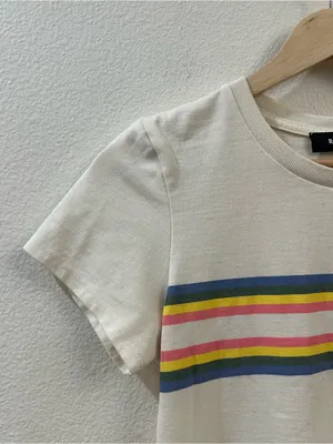 Reformation Women's Retro Rainbow Striped Tee Size XS thumbnail 5