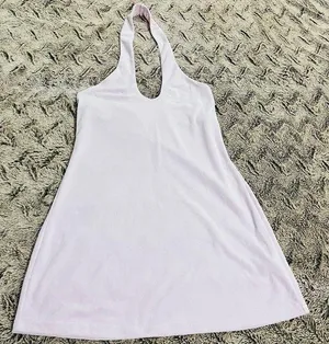 NWT fabletics terrycloth baby pink halter dress thumbnail 2
