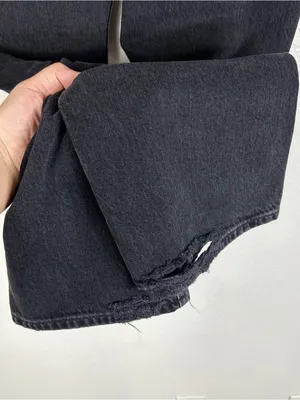 AGOLDE Lana organic cotton dark gray black straight leg distressed jeans size 30 thumbnail 6