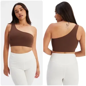 Girlfriend Collective Womens Bianca One Shoulder Earth Minimalist Bra Top XL thumbnail 2