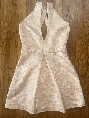 Missguided Cross Over Floral Formal Embroided Pattern Skater Dress NWT size 6 thumbnail 1