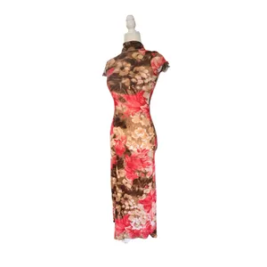 Vintage MOA MOA Floral Print Women's Midi Semi-Sheer Dress thumbnail 2