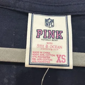 Victoria's Secret PINK NFL Chicago Bears Rhinestone V-Neck Burnout T-Shirt‎ Navy thumbnail 3