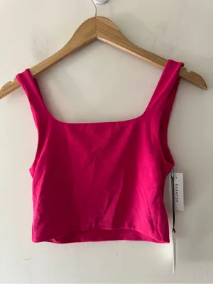 NEW! Babaton Aritzia Pink Countour Squareneck Tee Eros‎ Pink thumbnail 4
