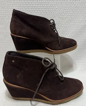 Coach Women's Suede Lace-Up Wedge Ankle Boots - Dark Brown thumbnail 1