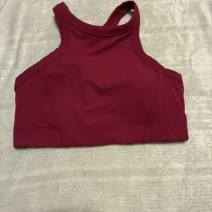 Lululemon Ribbed Nulu High-Neck Yoga Bra Light Support, B/C Cup size 8 Red Pink thumbnail 2