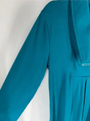 Valolia Teal Zipper Lapel Swing Tunic Top Size M NWT thumbnail 5
