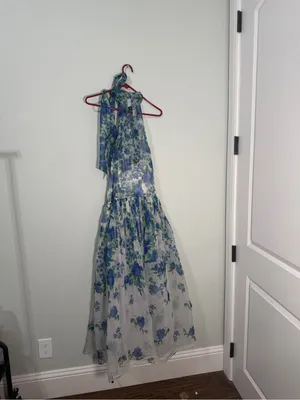 BHLDN Kendall High-Neck Scarf Floral Organza Maxi Dress Size Large thumbnail 6