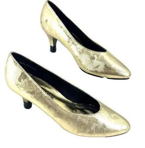 Premiere Collection Carolyn Gold Print Ballroom Dance Shoes Smooth Modern Waltz thumbnail 1