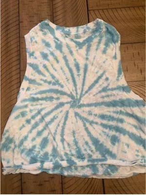 Free People Movement Blue Tie Dye Tank Top thumbnail 1