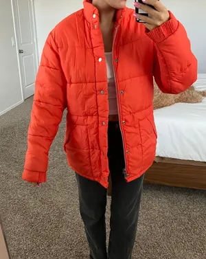 JCPenney Vintage Orange Puffer Coat thumbnail 1