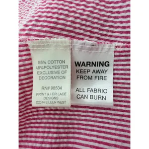 Eileen West Pink White‎ Seersucker Robe S M Stripe Cotton Blend Lace Trim Wrap thumbnail 7