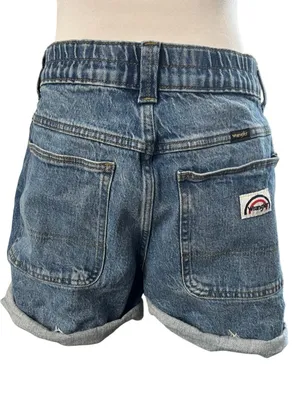Wrangler High Rise Denim Carpenter Shorts Distressed Cuffed thumbnail 3