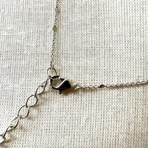 Silver tone dainty teardrop pendant necklace thumbnail 7