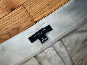 Ann Taylor Linen Cotton Wide Trousers Casual dress pants coastal 8 minimalist khakis chinos thumbnail 3