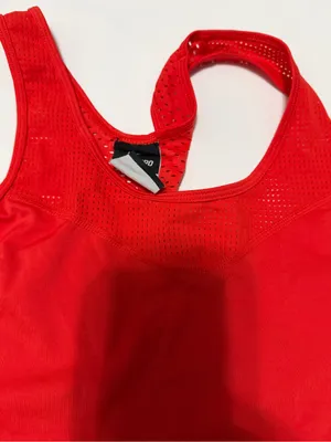Nike red dri fit tank ventilated back women’s size small athletic athleisure thumbnail 4