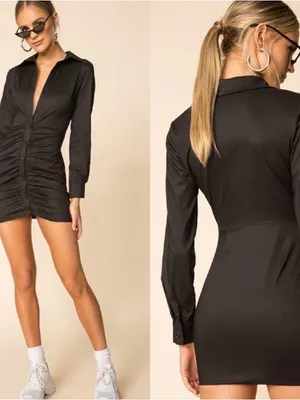 REVOLVE x Superdown Colette Ruched Button Up Long Sleeve Mini Dress thumbnail 2