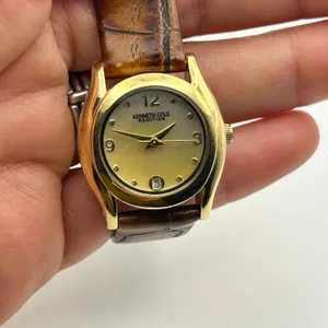 Kenneth Cole Reaction Gold-tone Mother Pearl Dial Women’s Watch Working thumbnail 7