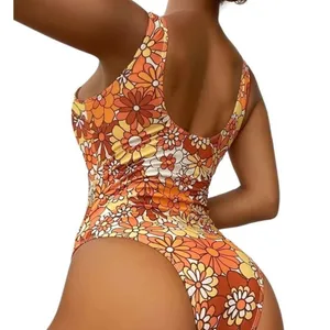 SheIn NWT Cheeky Floral One Piece Swimsuit Sz Med thumbnail 2