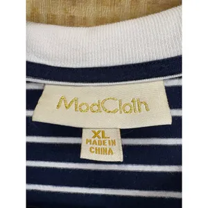 ModCloth Striped Polo Dress Womens XL Navy Blue White Short Sleeve Preppy thumbnail 4