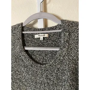 Madewell‎ Marled Black Province Cross-Back Pullover Sweater Sz L thumbnail 6