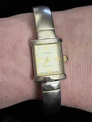 Rumours Silver Tank Watch Gold Roman New Battery Bangle thumbnail 2