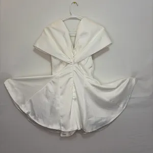 PrettyLittleThing size US 6 White Skort Dress Off Shoulder Structured Short(E12) thumbnail 6