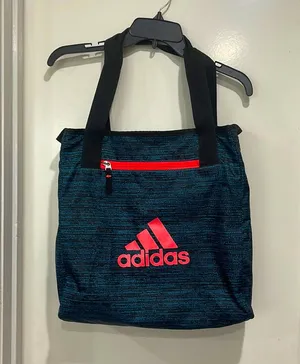 Reversible Zip Pockets Blue Pink Black 14 x 14 Lightweight Tote Bag thumbnail 1