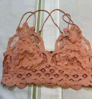 Free People Peach Lace Bralette Size S/P thumbnail 1