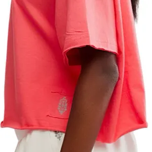 Free People Movement NWT Inspire Cotton Graphic T-Shirt Women’s XL Hibiscus Pink thumbnail 4