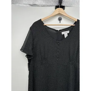 Sagharbor Womens Black Maxi Dress Size XL‎ Dainty Fairy Y2K Polka Dot Coquette thumbnail 4