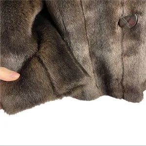 Alpine Studio Women's Fur Faux Brown Cropped Coat Jacket Size Medium thumbnail 8