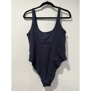 H&M Swimsuit One Piece Medium Navy Cruise Travel Minimal Beach Pool Vacation thumbnail 2