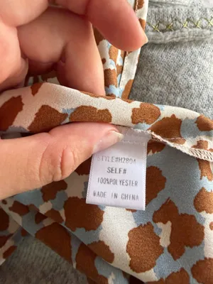 Jodifl Brown Blue Giraffe Print Silky Top thumbnail 6