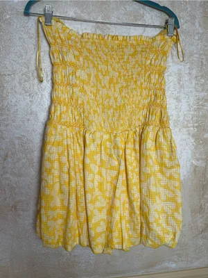 Free People Annalise Mini Smocked Bubble Dress Floral Beach Ball Combo New Sz XL thumbnail 6