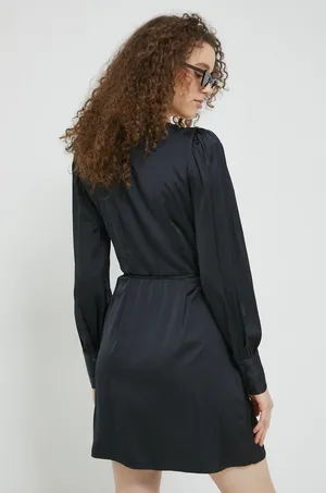 NWT Abercrombie & Fitch Long Sleeve Satin Drapey Dress thumbnail 7