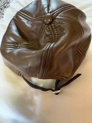 Steve Madden Brown Leather Baseball Cap thumbnail 3