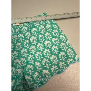 Roller Rabbit Green White Floral Block Print Pajama Boxer Shorts Womens XS NWT thumbnail 3