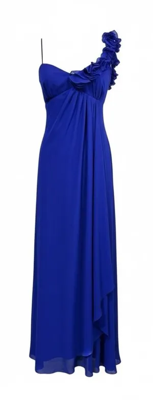 Adrianna‎ Papell Hailey One Shoulder Ruffle Chiffon Prom Gown Formal Women's 14 thumbnail 1