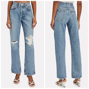 AGOLDE Lana Straight Jeans Ripped Distressed thumbnail 2