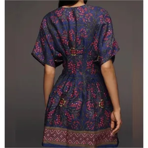 Anthropologie Tobie Mini Shirt dress By Exquise Womens Sm Floral Boho thumbnail 2