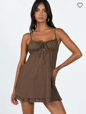 Princess Polly Empress Of Love Mini Dress Brown thumbnail 1