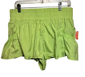 Brand New Free People Movement Women's Large Chartreuse Green Mini Skirt thumbnail 1