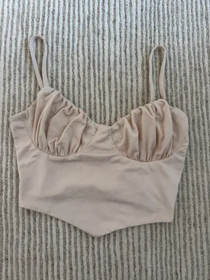 Princess Polly Cream Crop Top thumbnail 3