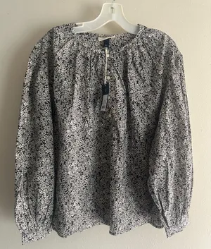 Women’s Floral Print Peasant Top size Large NWT thumbnail 1