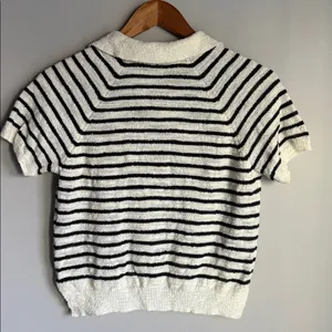 Alex Mill Clifford Sweater in a black and ivory striped Small thumbnail 3