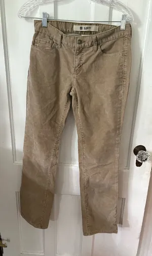 GAP Slim Corduroy Pants in Khaki thumbnail 1