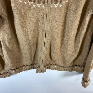 Croft & Barrow Women's Size Small Fair‎ Isle Pinecone Zip Up Cardigan Sweater thumbnail 3